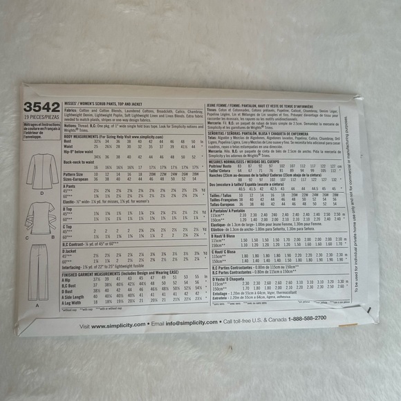 Simplicity women’s scrub sewing pattern - Picture 2 of 2
